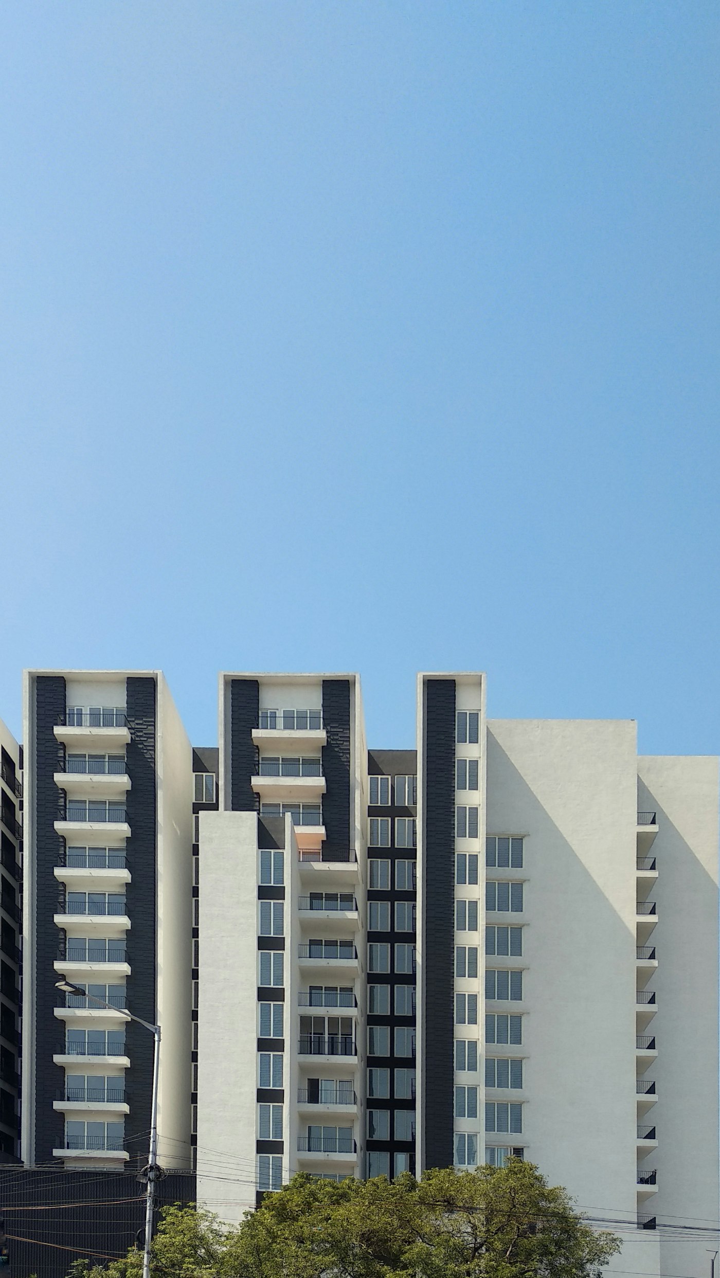 Modern residential complex façade in Bangkok, Thailand